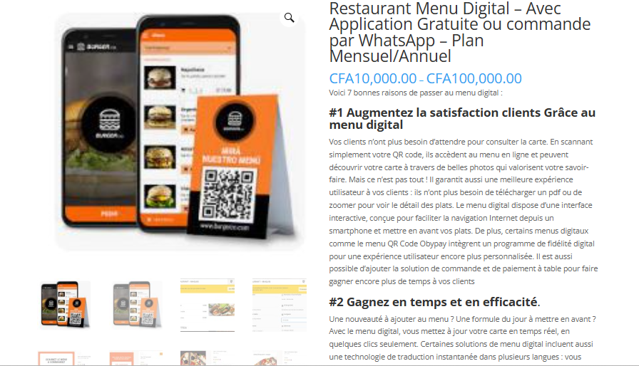 Digital Menu